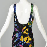 1990s Michael Novarese Abstract Beaded Formal Dress