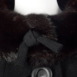 1950s Black Wool Coat with Mink Collar