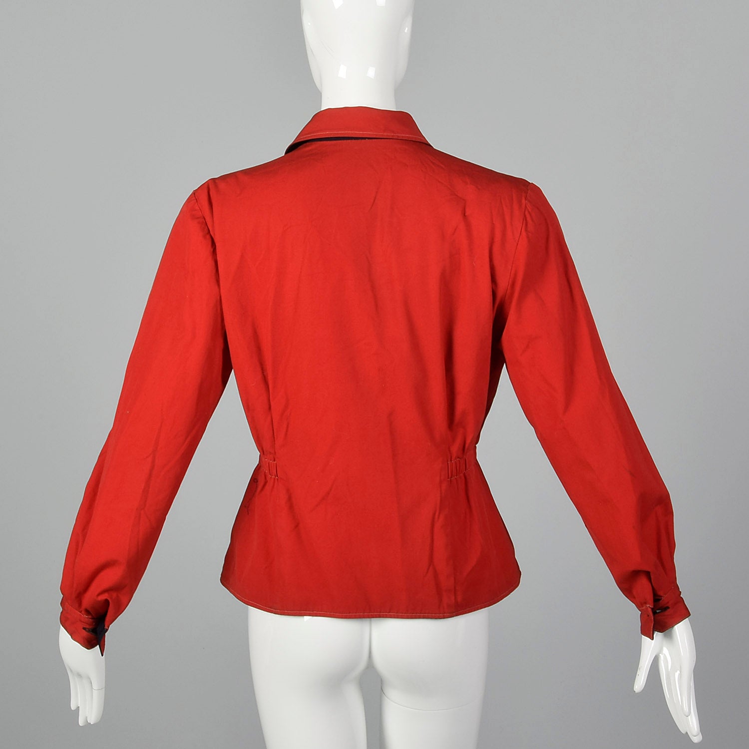 1950s Red and Navy Reversible Jacket with Pockets