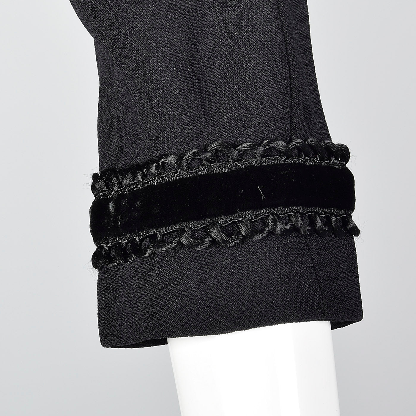 1950s Black Dress with Drop Waist and Bustle Train