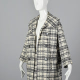 1960s Plaid Clutch Coat with Matching Skirt