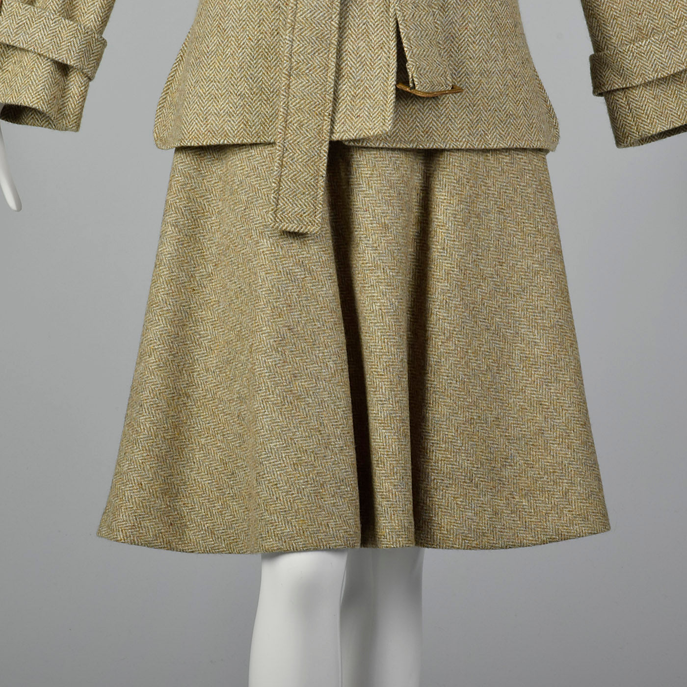 1970s Anne Klein Tweed Safari Style Suit