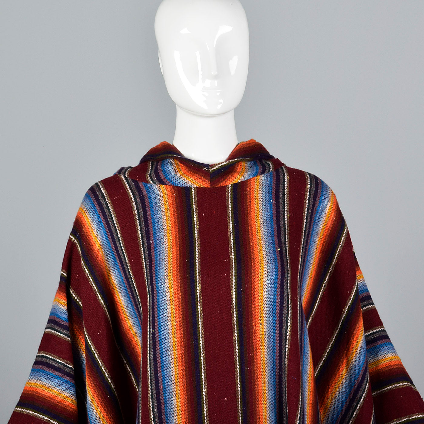 1970s Hooded Blanket Poncho