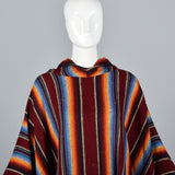 1970s Hooded Blanket Poncho