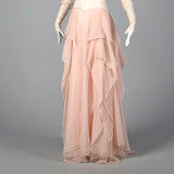 1950s Sheer Pink Dress with Draped Skirt