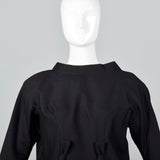 1950s Suzy Perette Avant Garde Black Wool Sack Dress