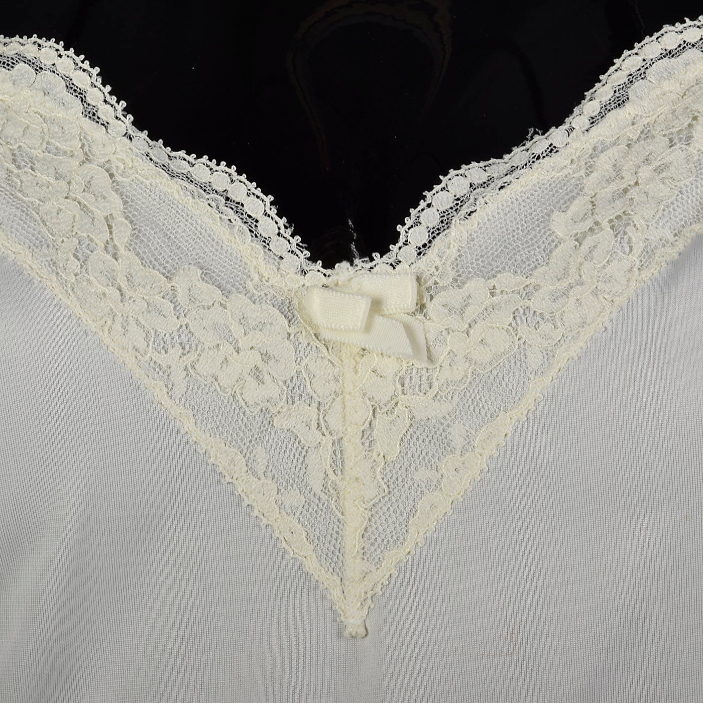 1970s Off White Camisole with Lace Trim
