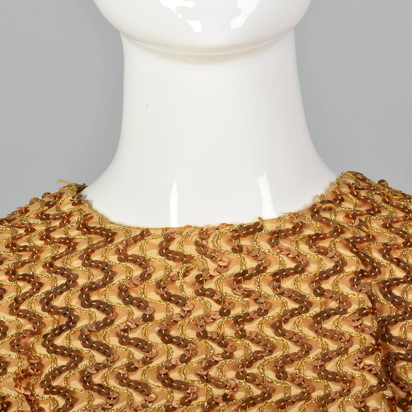 1960s Party Dress with Gold Sequin Bodice