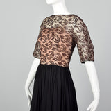 1950s Illusion Bodice Dress with Sheer Lace