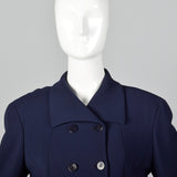 1980s Donna Karan Navy Blue Skirt Suit