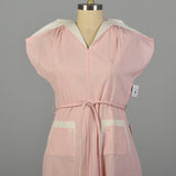 XXL 1950s Pink Day Dress Short Sleeve Deadstock Summer Casual