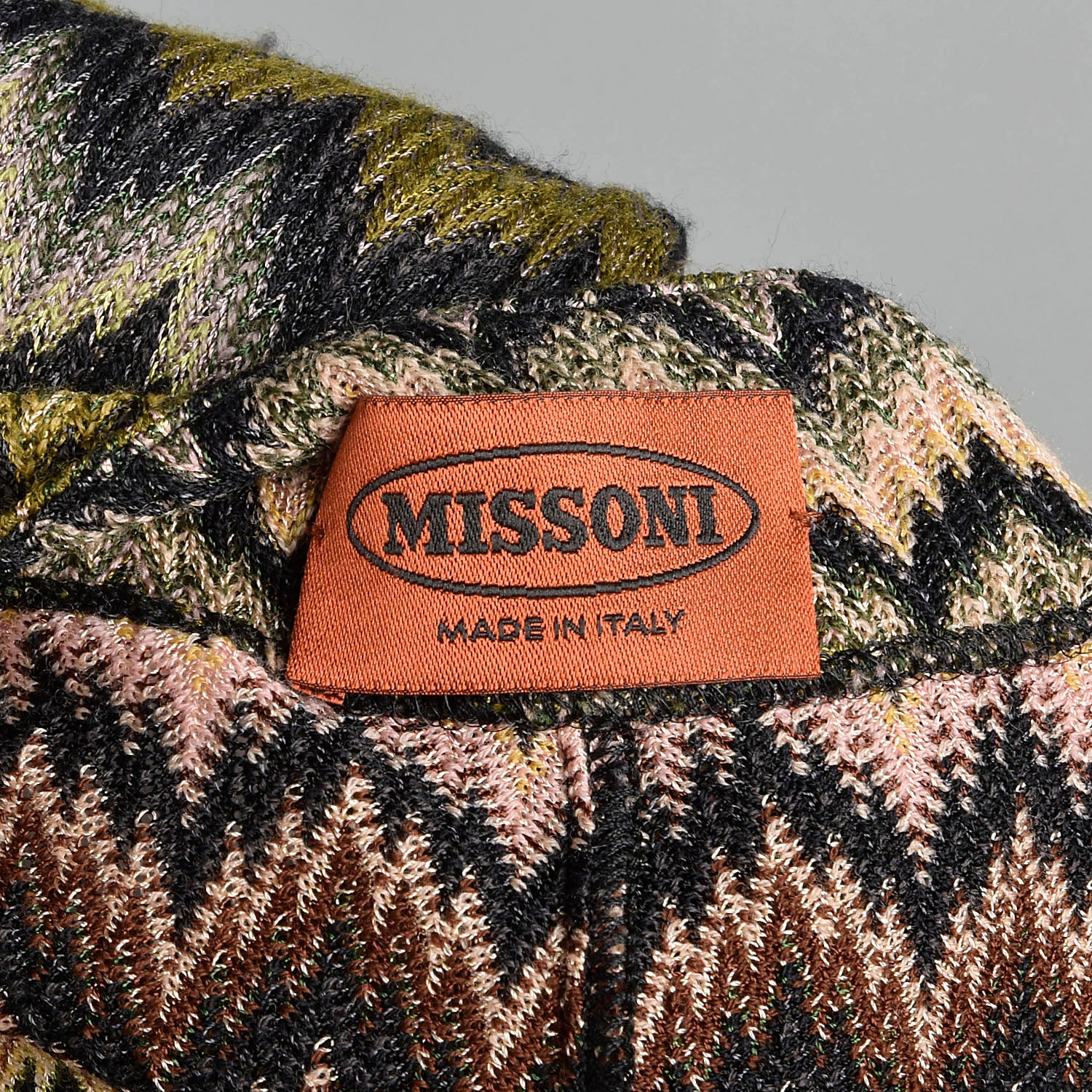 Small-Medium 1990s Missoni Orange Label Zig-Zag Dress Knit