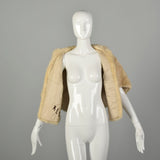 OSFM 1950s Blonde Mink Fur Cape Shawl Collar Stole Warm Winter Wrap