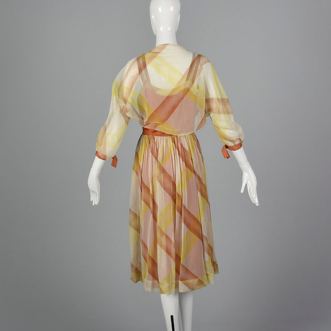 1950s Sleeveless Dress with Beautiful Rust Bodice