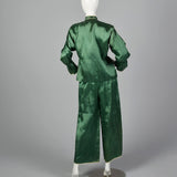 Large 1940s Green Embroidered Lounge Set