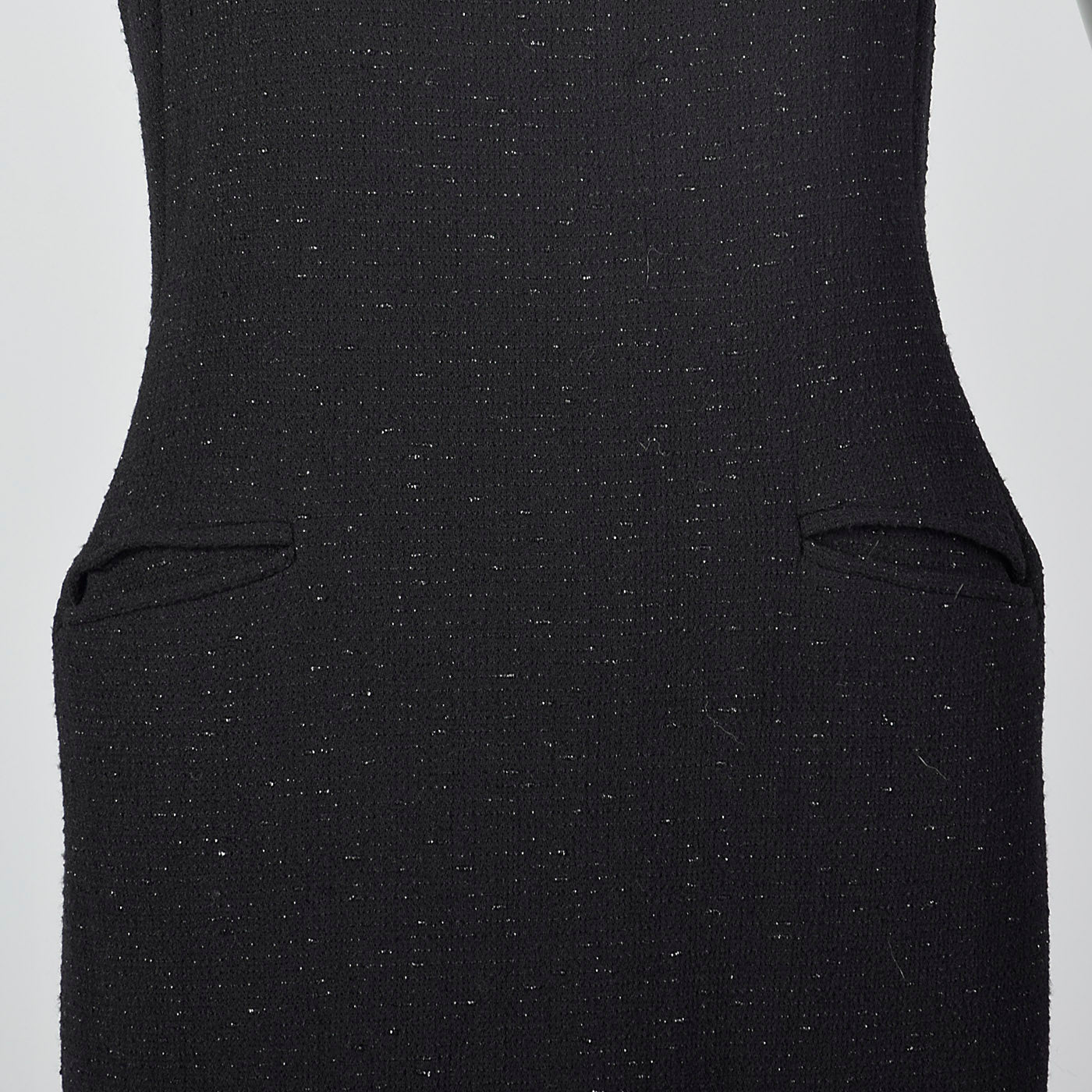 Moschino Cheap & Chic Tight Black Dress with Lurex Threads