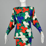 Small Galanos 1980s Abstract Floral Set