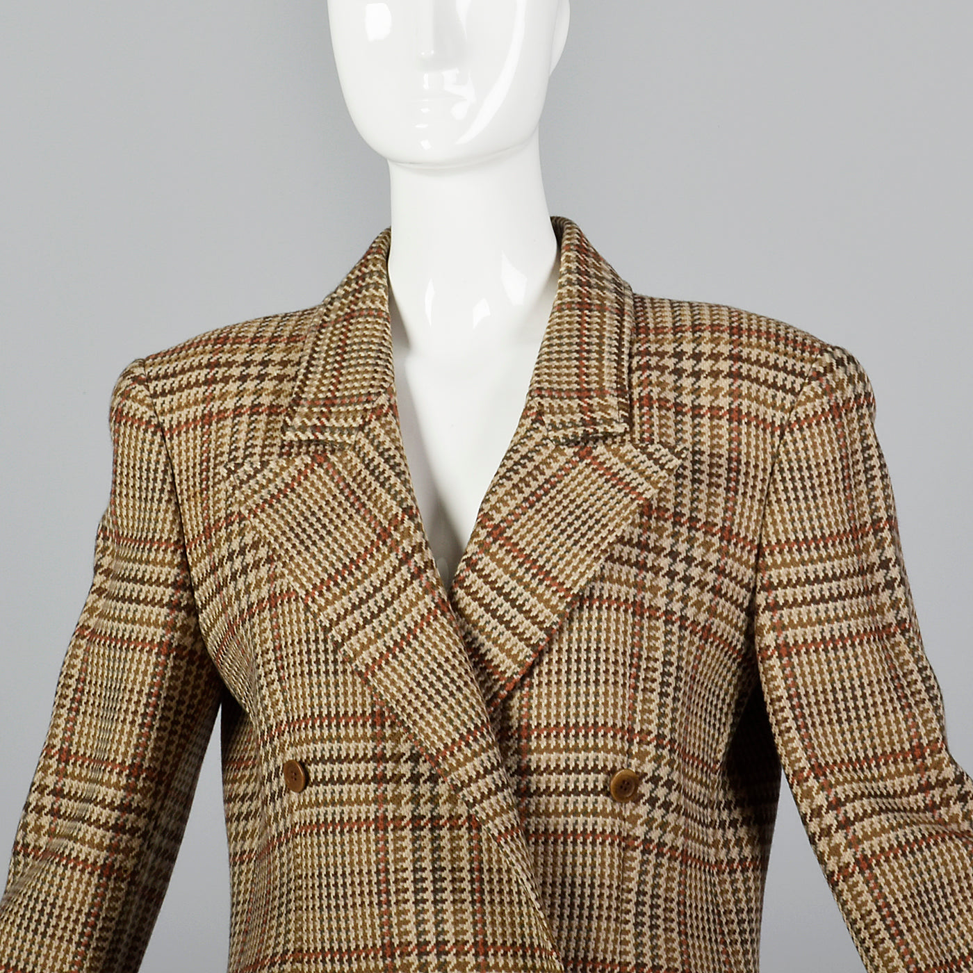 1980s Gucci Brown Plaid Cashmere Blazer