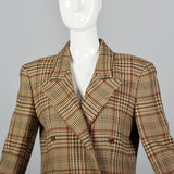 1980s Gucci Brown Plaid Cashmere Blazer