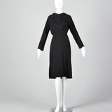1940s Black Knit Dress with Tails
