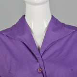 XS-Small 1950s Purple Shirtwaist Day Dress