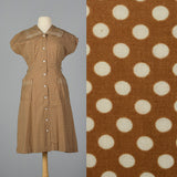 1950s Brown Polka Dot Day Dress