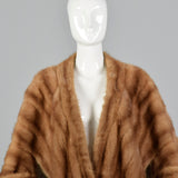 1950s Mink Stole with Large Sleeve Cuffs