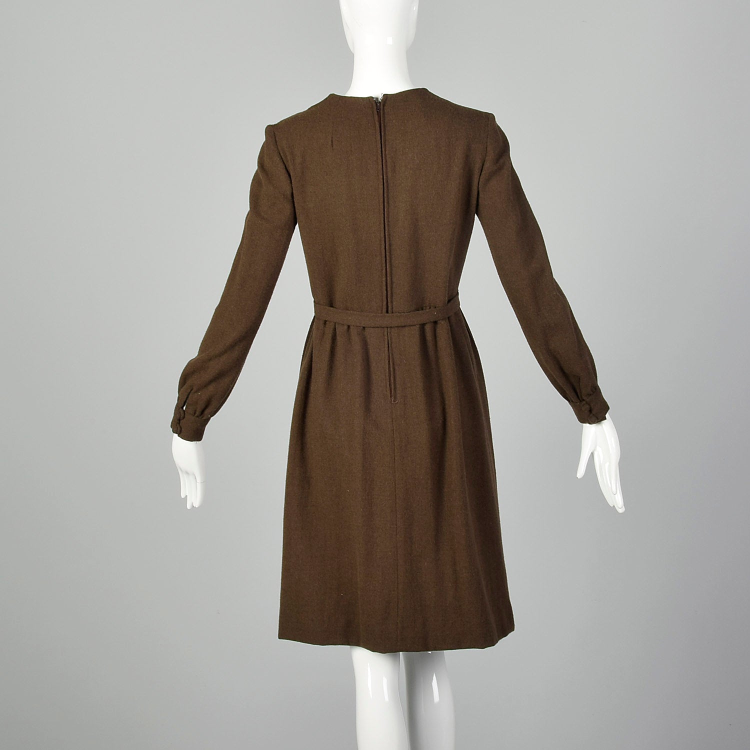 Medium 1970s Gavi Brown Wool Dress