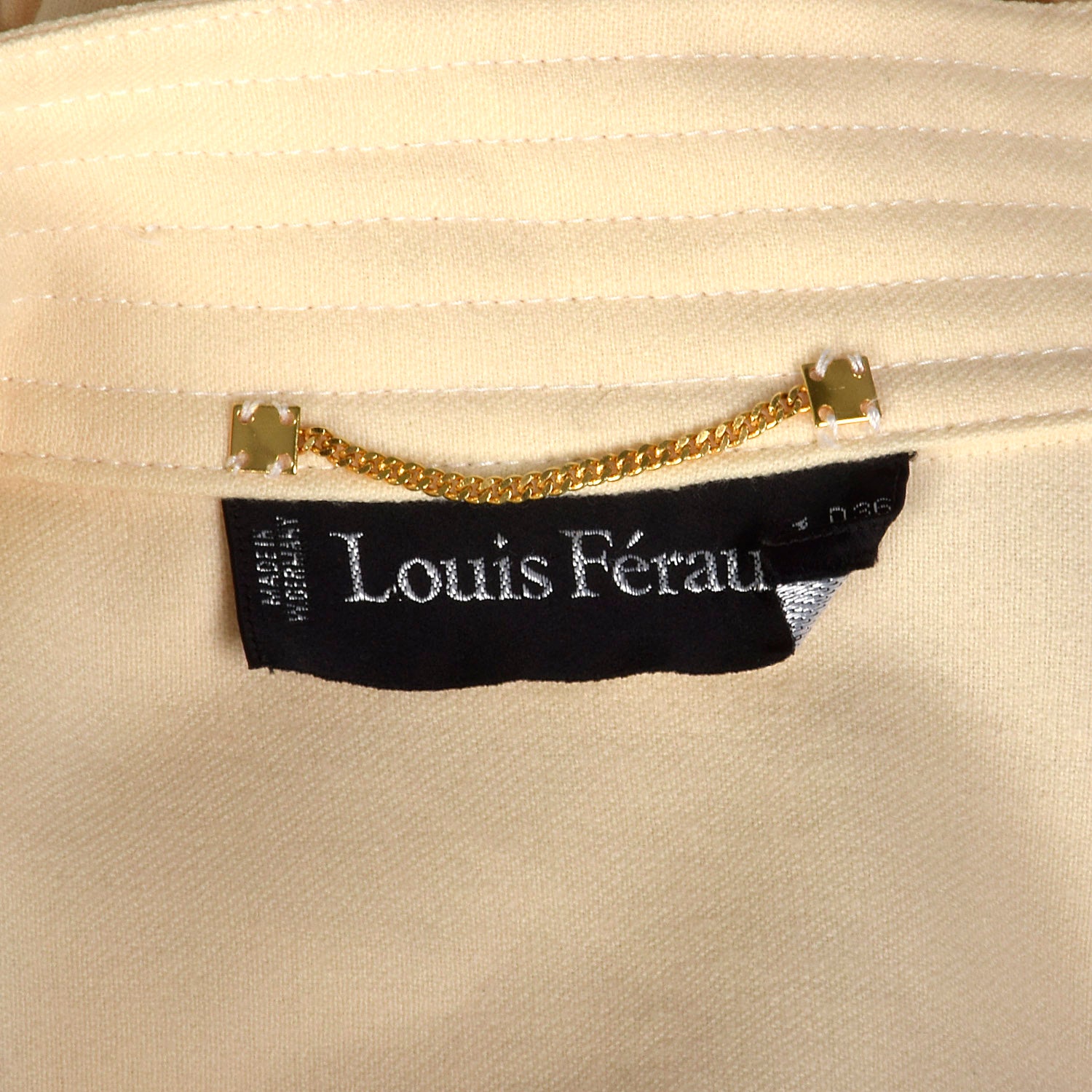 Medium-XL Louis Feraud Double Breasted Cream Jacket