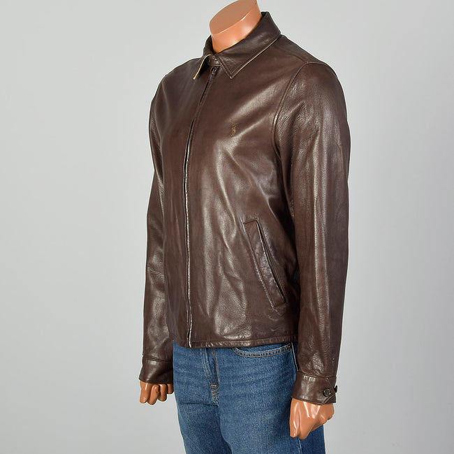 Medium Polo Ralph Lauren Brown Leather Jacket