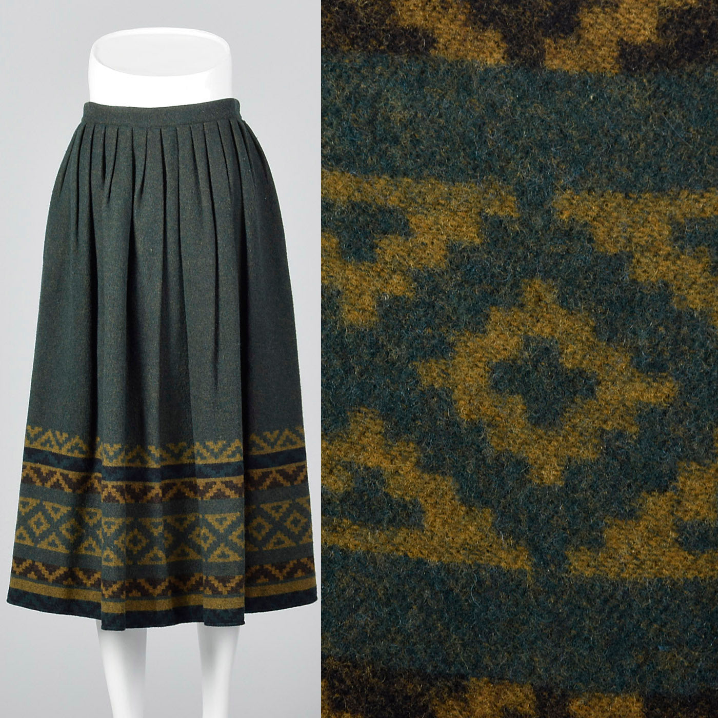 1980s Cacharel Wool and Cashmere Blend Skirt
