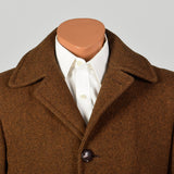Medium 1960s Mens Pendleton Winter Coat Rust Brown Wool Jacket
