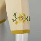 Medium 1960s Floral Embroidered Cardigan