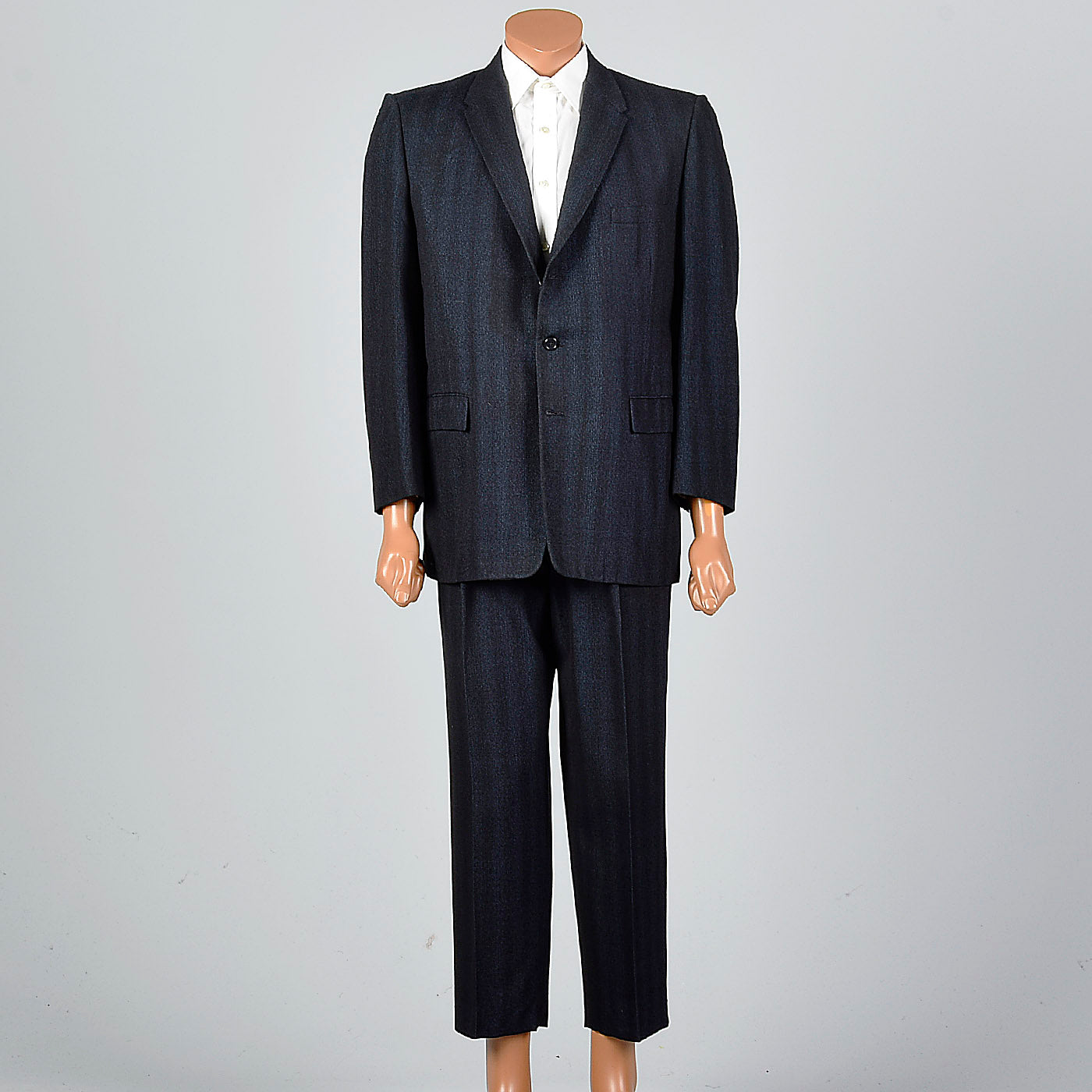 1950s Mens Black Two Piece Suit