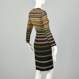 Small-Medium 1990s Missoni Orange Label Zig-Zag Dress Knit