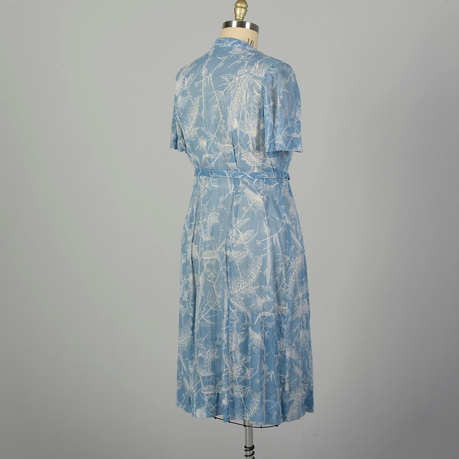 XXL 1950s Day Dress Semi-Sheer Casual Lightweight Volup Novelty Print
