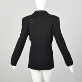Large 1990s Escada Suit Coat Black Evening Beaded Cocktail Blazer