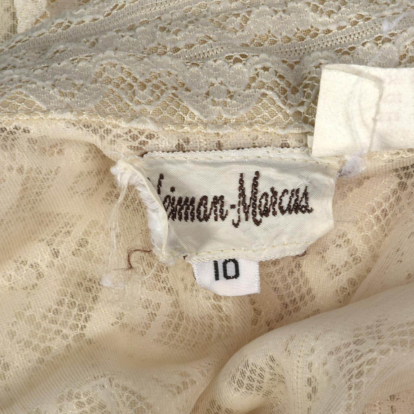 1970s Lace Blouse with Tuxedo Ruffle Front