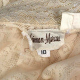 1970s Lace Blouse with Tuxedo Ruffle Front