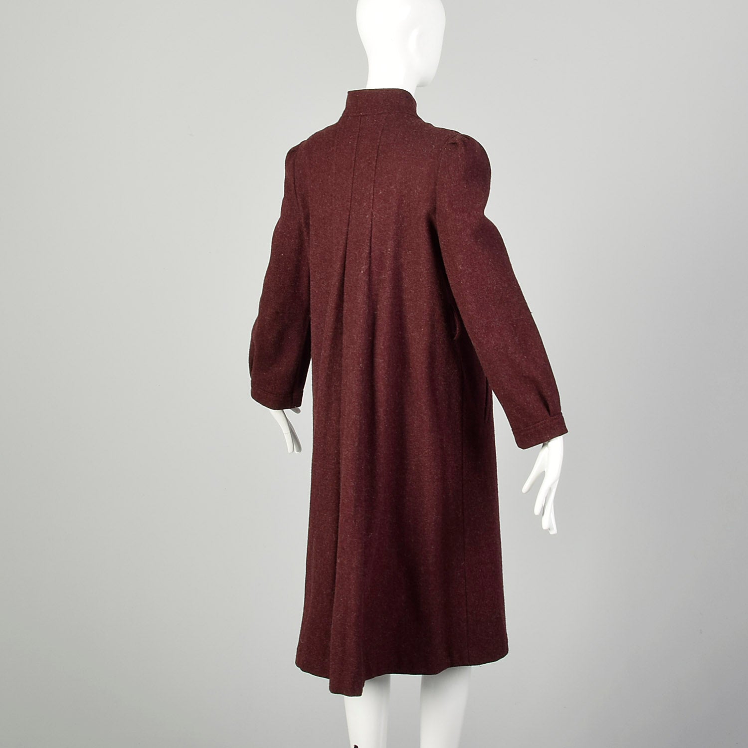 Medium 1970s Swing Coat Wool Maroon Autumn Burgundy Winter Vintage Outerwear