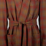 1950s Mens Pendleton Red Plaid Wool Robe