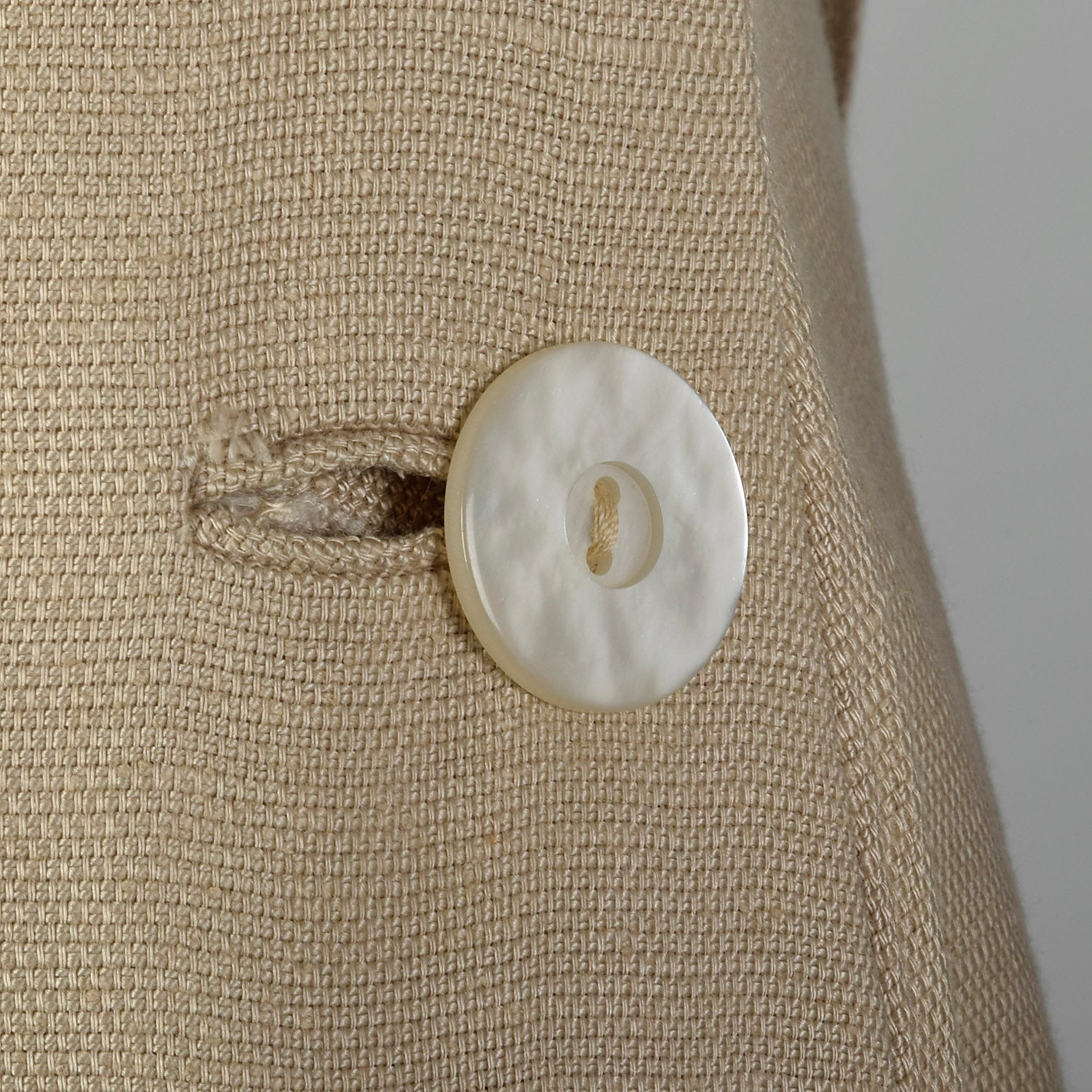 Small 1960s Tan Linen Shift Dress