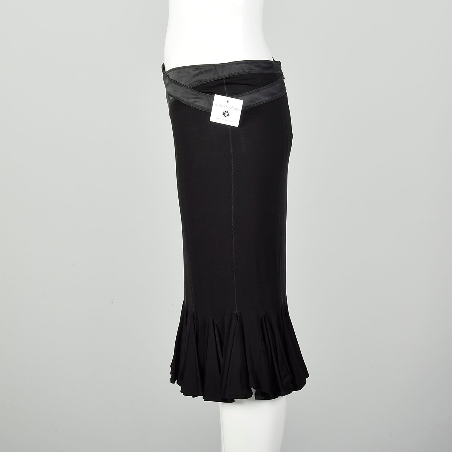 Medium Robert Cavalli Stretch Skirt Black Sexy Low Rise Just Cavalli