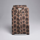1950s Mens Deadstock Shirt with Novelty Stained Glass Print