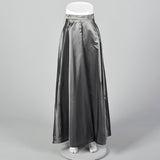 1990s Lord & Taylor Silver Maxi Skirt with Sash