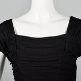 1940s Black Taffeta Dress