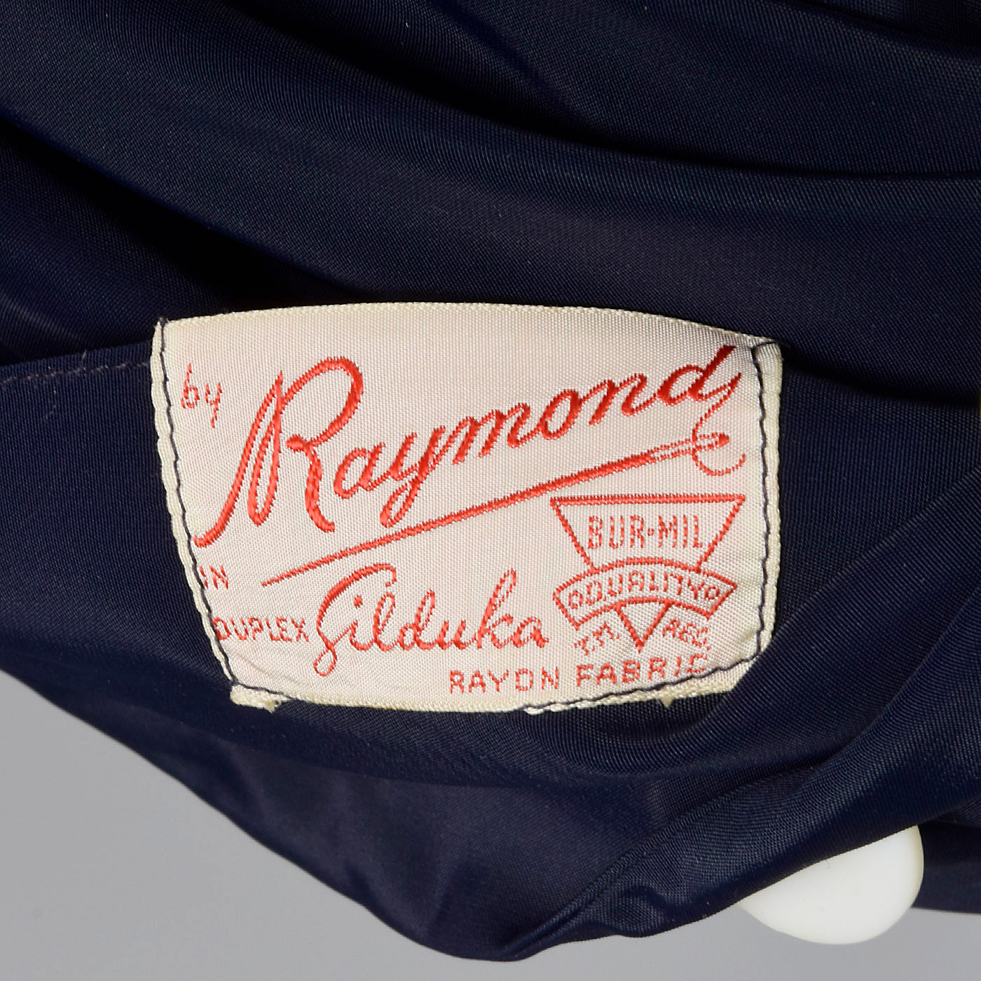 1950s Navy Rayon Dressing Gown