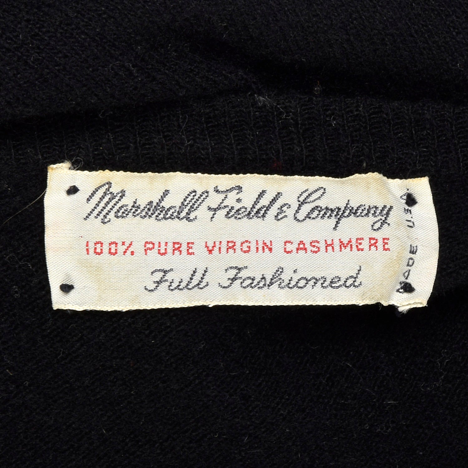 XS 1950s Black Cashmere Cardigan with Pearl Beading
