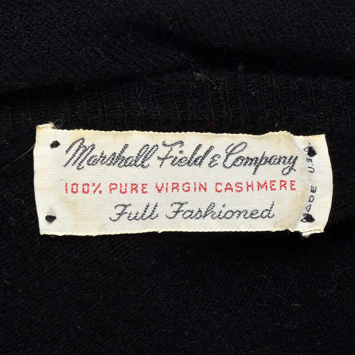 XS 1950s Black Cashmere Cardigan with Pearl Beading