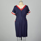 XXL 1950s Red White and Blue Day Dress